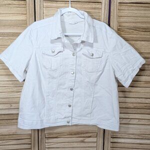Westport 1962 Denim Jacket White Short Sleeve Size 2X
